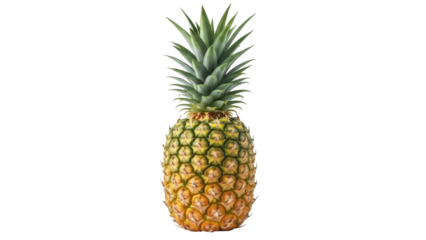 Isolated pineapple fruit, tropical delight with spiky green leaves, vibrant colors and textured skin
