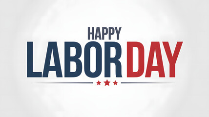 Happy labor day banner with patriotic stars celebrating workers and their contributions