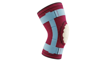 Isolated knee brace, orthosis, injury support for knee issues, athletic protection against risk