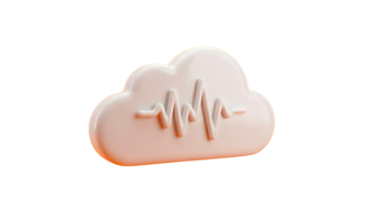 Cloud with heartbeat symbol