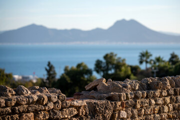 Colline de l'od&eacute;on et parc des villas romaines de Carthage
