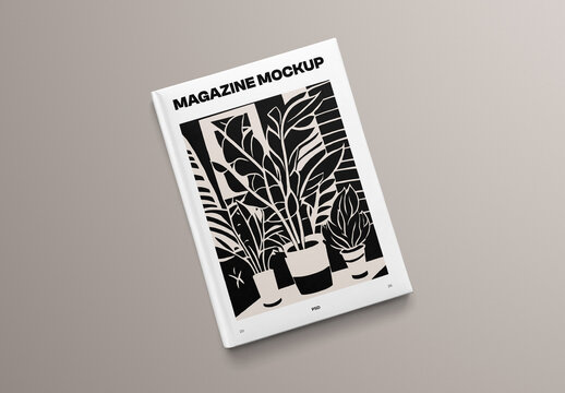 Lying on Floor Magazine PSD Mockup