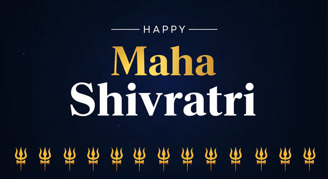 Happy Maha shivratri lord shiva festival vector poster