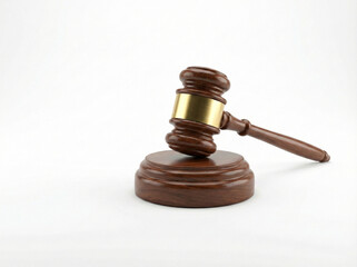 judge gavel with sound block representing legal authority court decisions and justice system isolated on white background