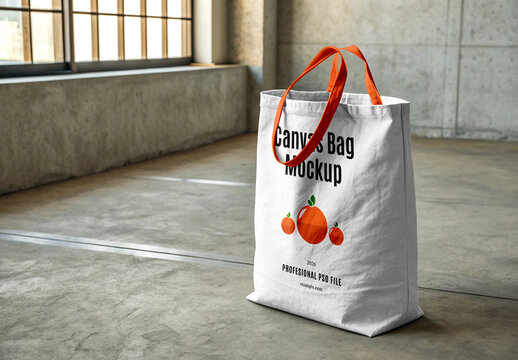 Standing Canvas Bag Mockup