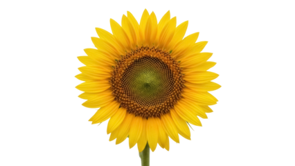 Isolated vibrant yellow sunflower bloom close-up view, nature still life, summer flowering plant