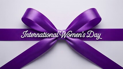 International women's day purple ribbon awareness symbol
