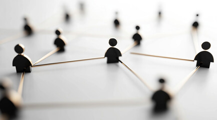 Abstract connected people figures social network global communication business teamwork