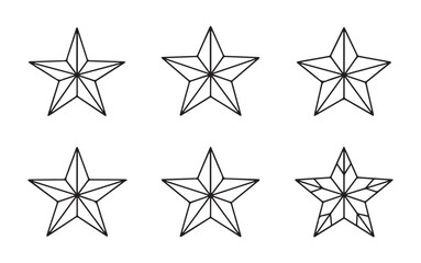 Collection of black stars. vector illustration. 