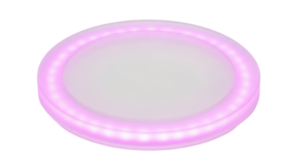 Isolated glowing round object for decoration, interior design or futuristic lighting object