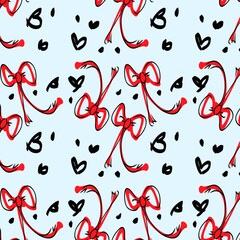 Simple Bow Seamless Pattern Illustration