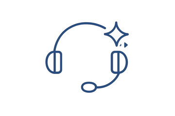 Obraz premium Headset Customer Service Shine Icon Isolated transparent background Art