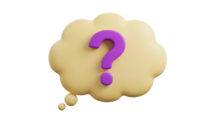 Isolated question mark icon inside speech bubble, idea, doubt, concept, problem solving