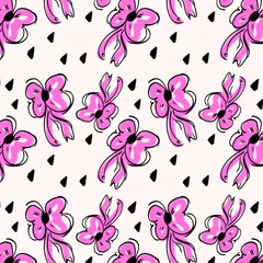 Feminine Bow Seamless Pattern Design