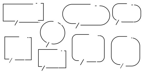 Obraz premium Simple Minimalist Line Art Speech Bubble and Decorative Ashirai Set. Vector for Video Production, SNS Banners, Flyers, and White Space.