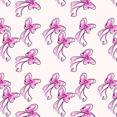 Hand Drawn Bow Seamless Pattern Design