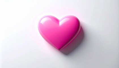 Obraz premium Pink heart shape on white background