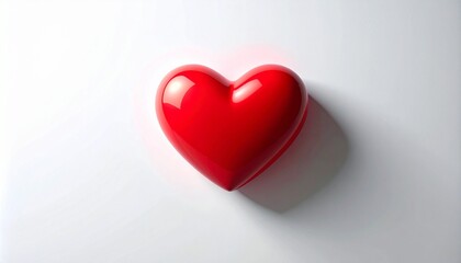 Obraz premium Red heart shape on white background