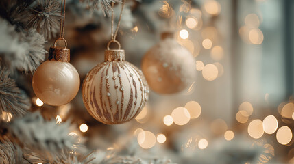 christmas balls on a christmas tree