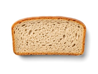 Slice of Whole Wheat Bread on White Background