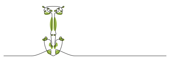 Construction shovel continuous line art minimalist vector illustration © nurartvi