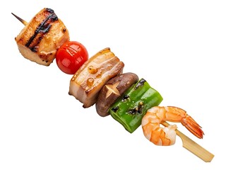Grilled Seafood and Vegetable Skewers