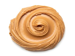 Peanut butter swirl on white background