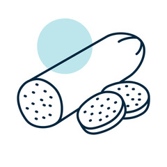 Sliced Pepperoni Sausage Minimalistic Flat Icon