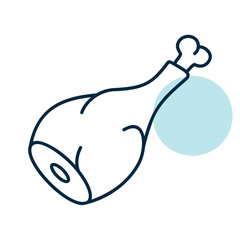 Leg of Lamb Meat Cut Flat Icon