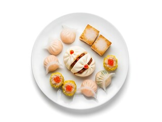 Assorted Dumplings and Wontons on a Plate