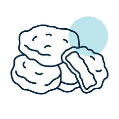 Fried Chicken Nuggets Minimalistic Flat Icon