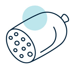 Cooked Lard Sausage Flat Vector Icon