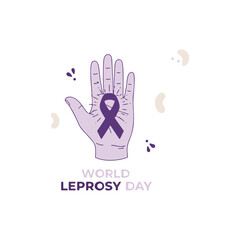 World Leprosy Day Hand and Heart Awareness Symbol