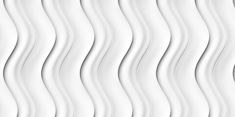 Obraz premium White curved sine wave folded geometry vertical background wallpaper banner, flat lay top view