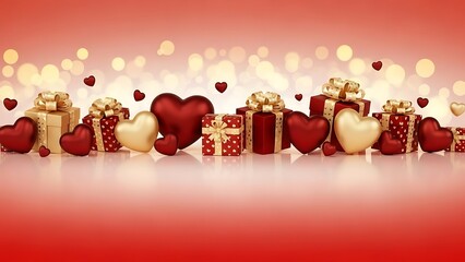 A beautiful collection of gifts and hearts for valentine's day