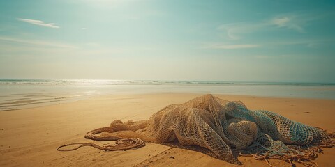 Fishing nets on the shoreline, illustrating equipment readiness