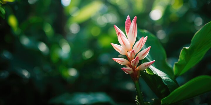 Alpinia zerumbet with pretty hanging flowers, serving as a landscape accent, Earth Day