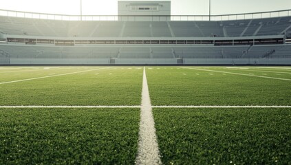 Soccer field marked with yard lines, focusing on game tactics and field layout, sports safety awareness day