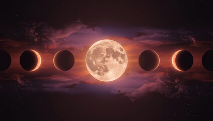 A total lunar eclipse visible in the night sky, illustrating astronomical event, space awareness day
