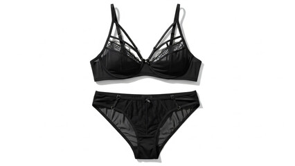 Black Lace Bra and Panties Set 2.