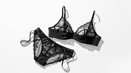 Black Lace Bra and Panties Set.