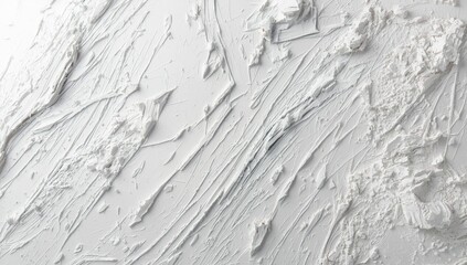 Obraz premium White textured filler surface with irregular strokes from a putty knife, used for background or texture in design