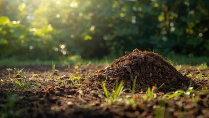 Organic leaf mold created from pure tree leaves, serving as soil conditioner for sustainable agriculture