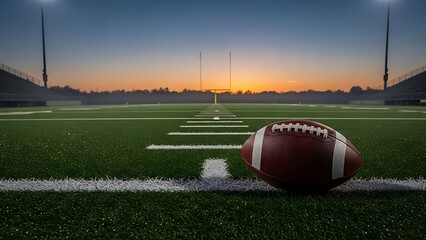 American Football Field with Yard Lines image photo