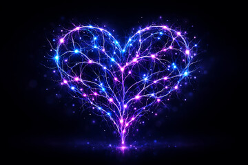 Glowing Neural Heart With Electric Energy And Synaptic Light