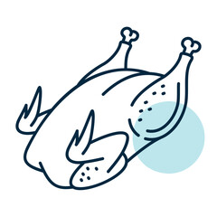 Whole Roasted Chicken Minimalistic Flat Icon