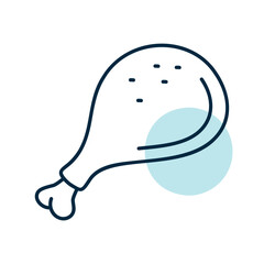 Roasted Chicken Drumstick Minimal Flat Icon
