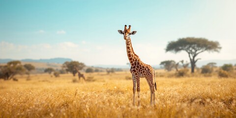 Obraz premium Giraffe artwork from South Africa, highlighting species conservation themes