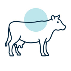 Dairy Cow Side View Minimal Icon
