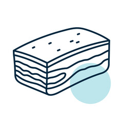 Slice of Pork Lard Minimal Flat Icon